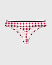 Ultrasoft Modal Cheeky Thong Panty Soft Winter Gingham
