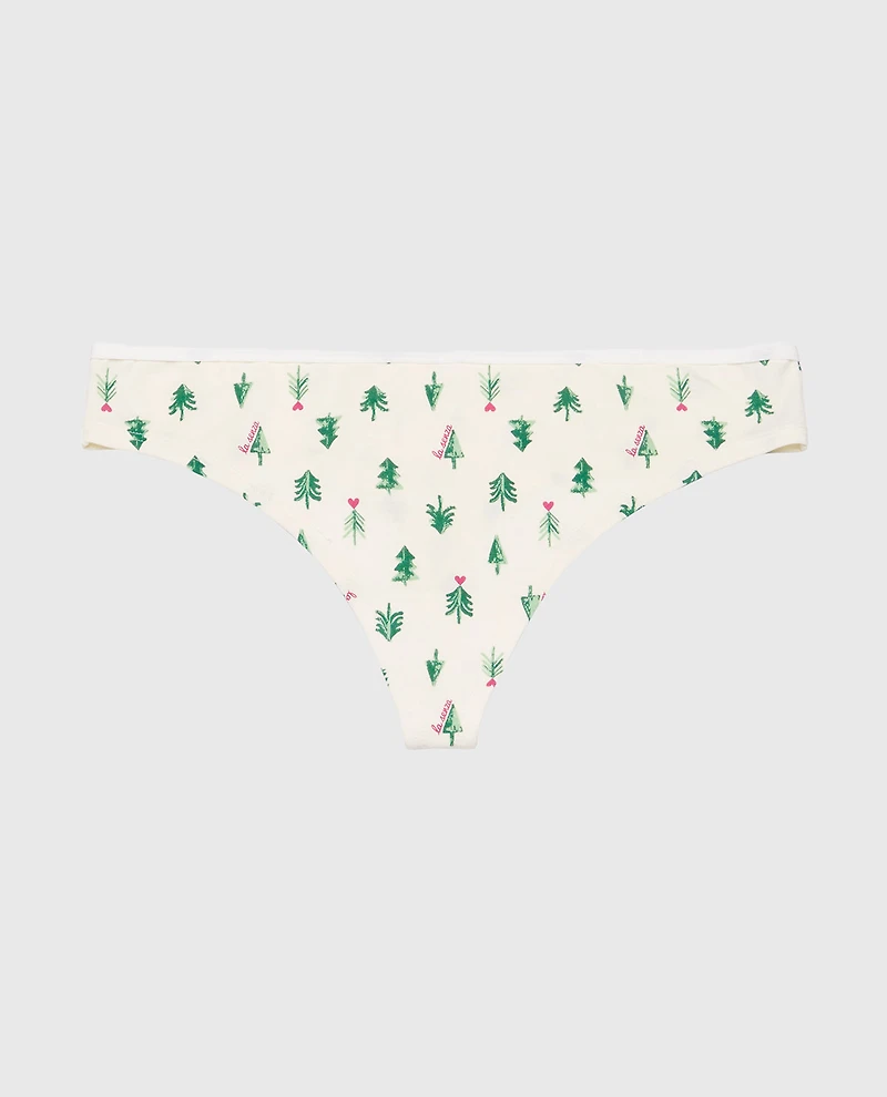 Ultrasoft Modal Cheeky Thong Panty Tiny Soft Trees