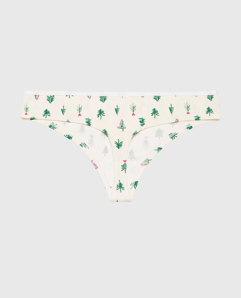 Ultrasoft Modal Cheeky Thong Panty Tiny Soft Trees