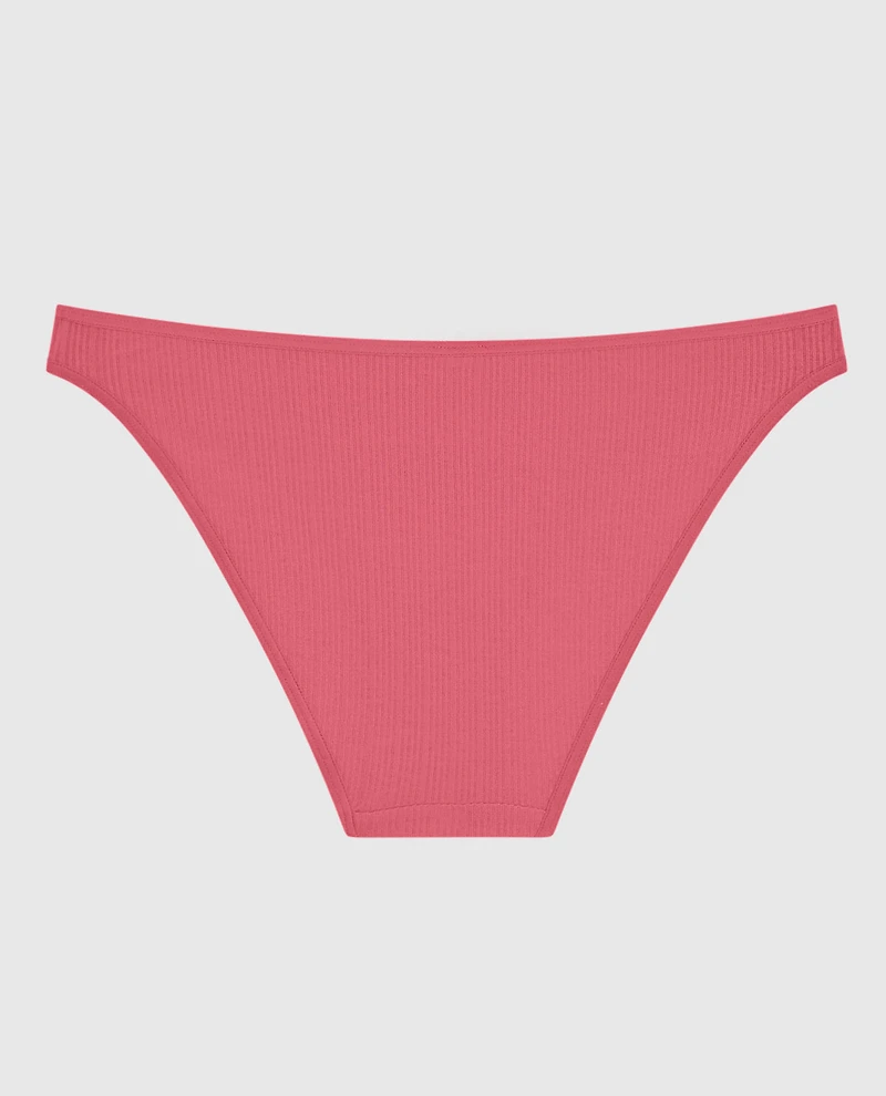 Ribbed Bikini Panty in Romantic Pink