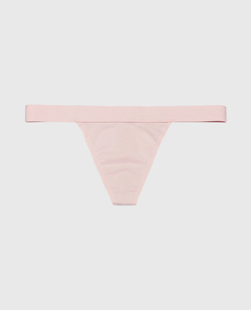 G-String Panty with Logo Band Iced Lilac