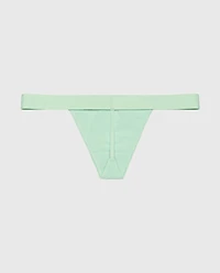 G-String Panty with Logo Band Mist Green