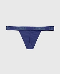 G-String Panty with Logo Band Dusk Blue