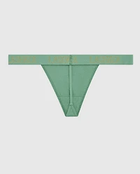 La Senza | G-String Panty with Logo Band | Cotton | Wintermint | M
