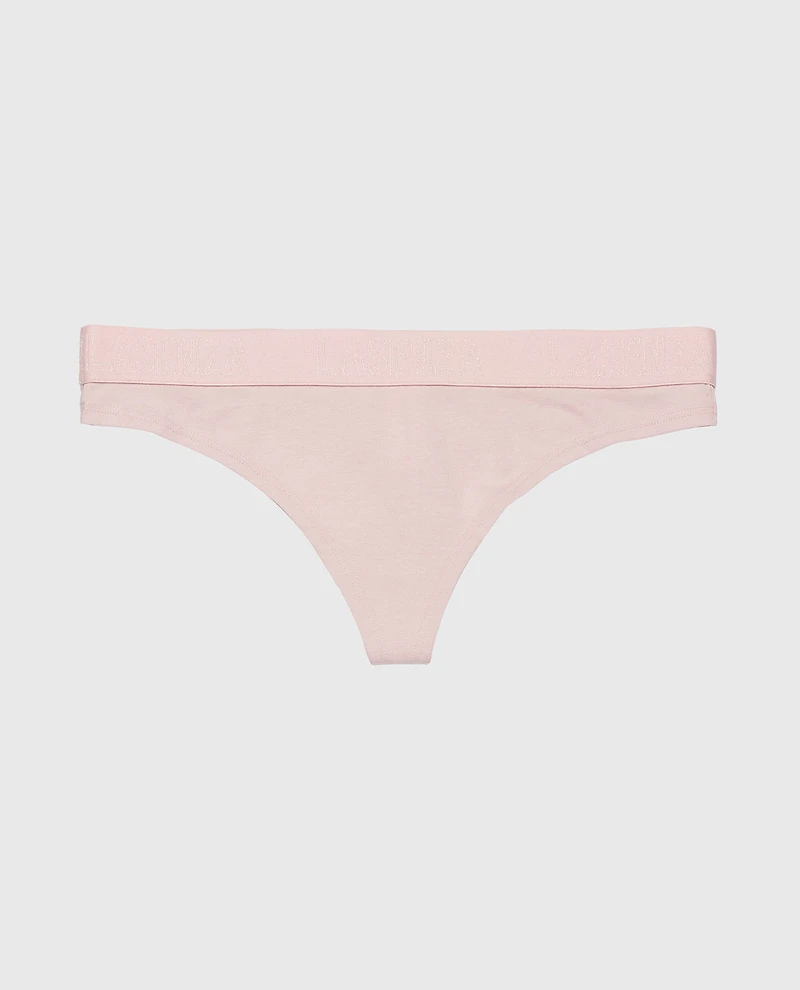Thong Panty with Logo Band Iced Lilac
