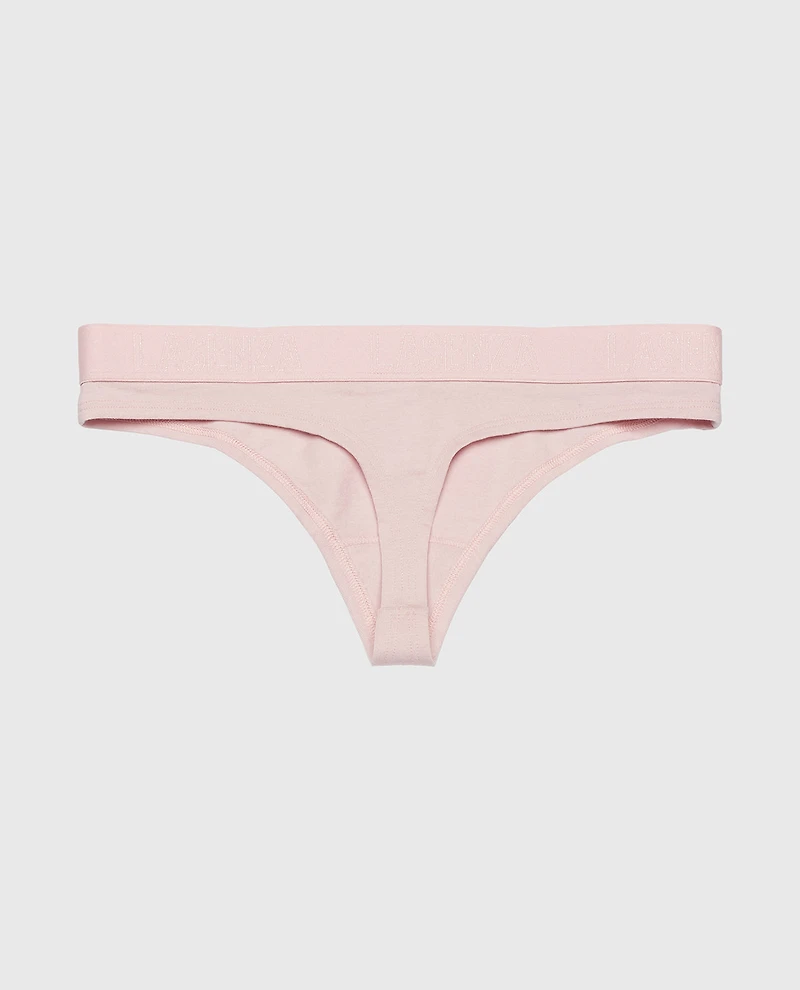 Thong Panty with Logo Band Iced Lilac