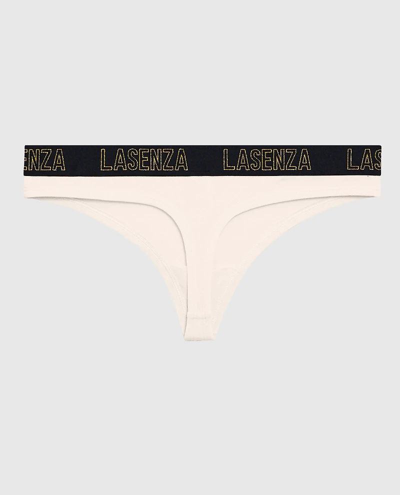 Tanga avec bande à logo aube ivoire