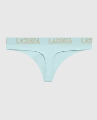Thong Panty with Logo Band Vista Blue