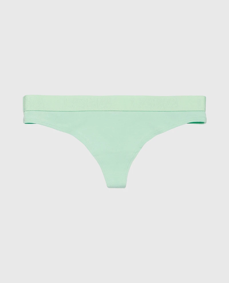Tanga avec bande à logo brume verte