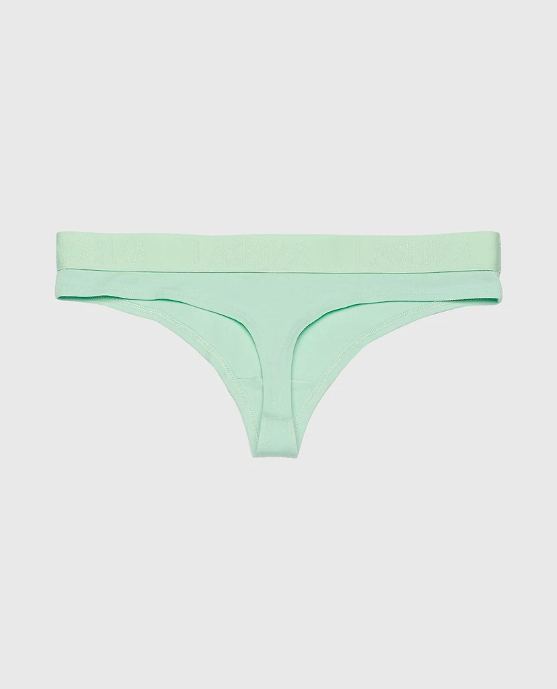 Tanga avec bande à logo brume verte