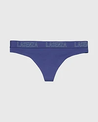 Thong Panty with Logo Band Dusk Blue