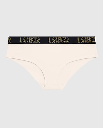 Hipster Panty with Logo Band in Ivory Dawn