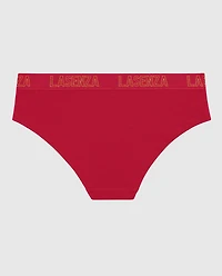 Hipster Panty with Logo Band in Cosmo Red