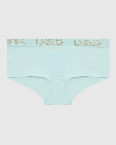 Boyshort Panty with Logo Band in Vista Blue
