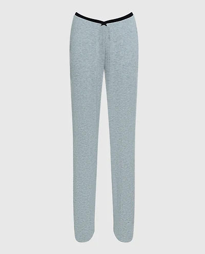 Ribbed Pajama Pant with V-Waist Cool Gray