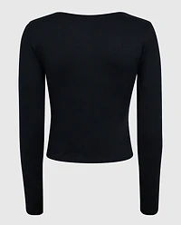 Long Sleeve Pajama Top Smoulder Black