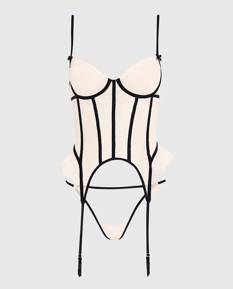 Unlined Short Merrywidow with Bow Ivory Dawn