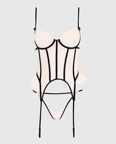 Unlined Short Merrywidow with Bow Ivory Dawn