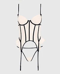 Unlined Short Merrywidow with Bow Ivory Dawn