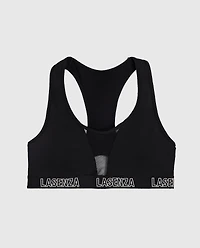 Low Impact  Sports Bra with Logo Smoulder Black