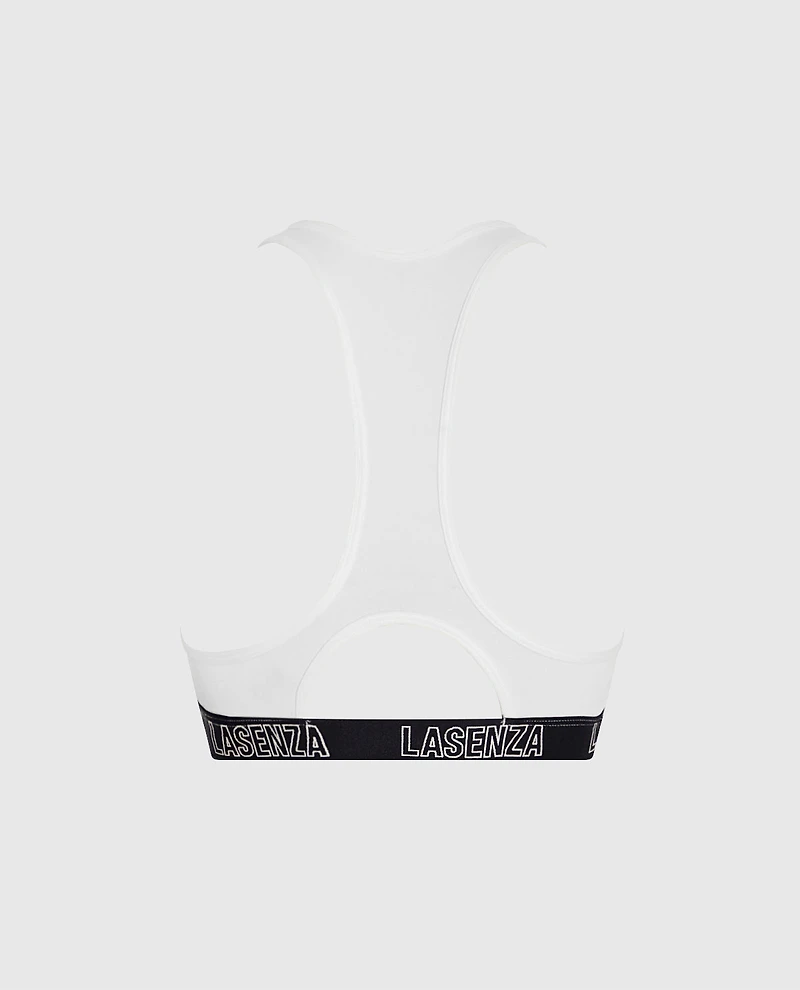 Low Impact Logo Sports Bra Ivory