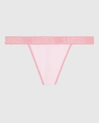 G-String Panty with Logo Pink
