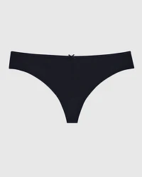 Thong Panty with Bow in Black