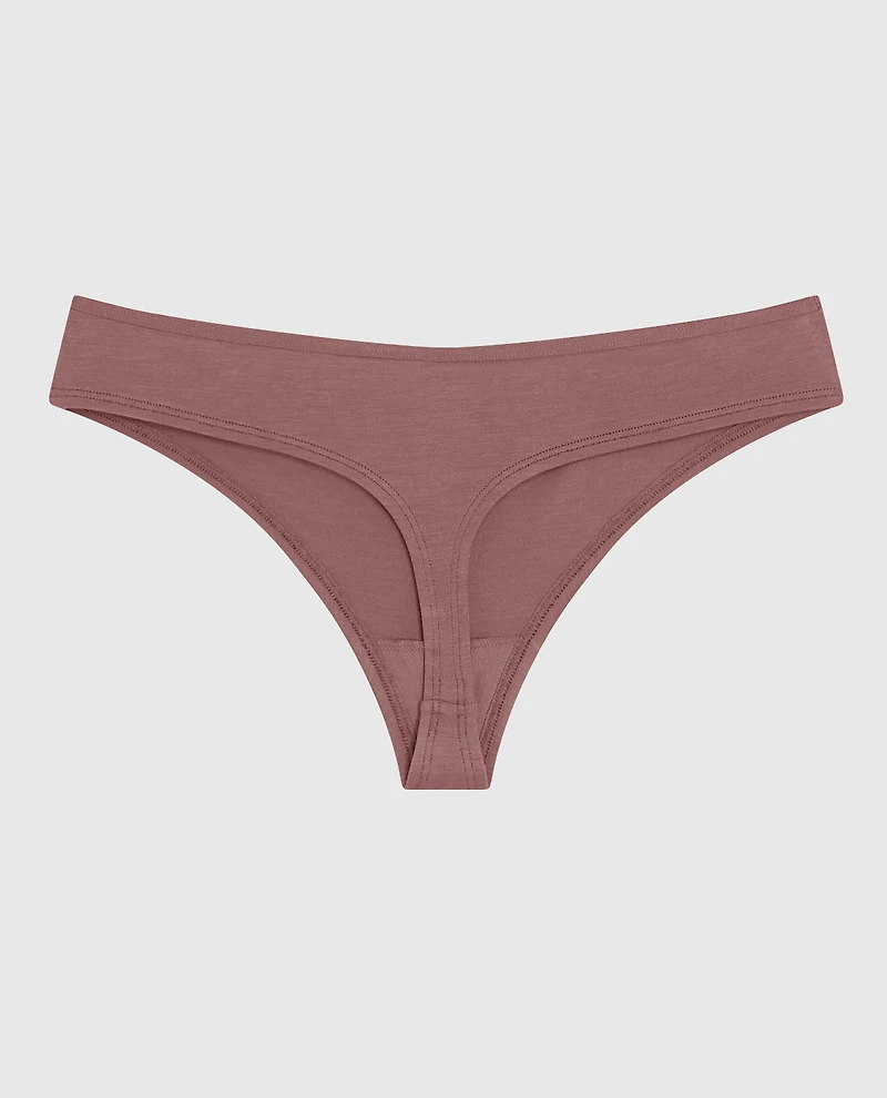 Thong Panty with Bow in Dusty Cedar