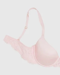 Lightly Lined Full Coverage Bra with Lace Pink-A-Boo