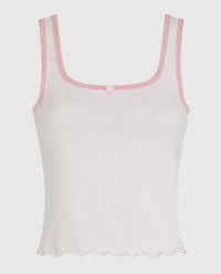 Pajama Tank with Rosette Pink