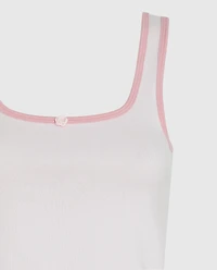 Pajama Tank with Rosette Pink