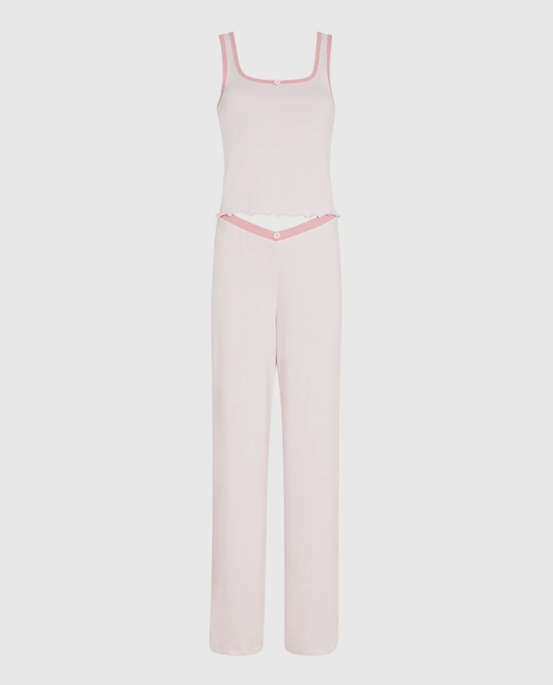 Pajama Pant with Rosette Pink