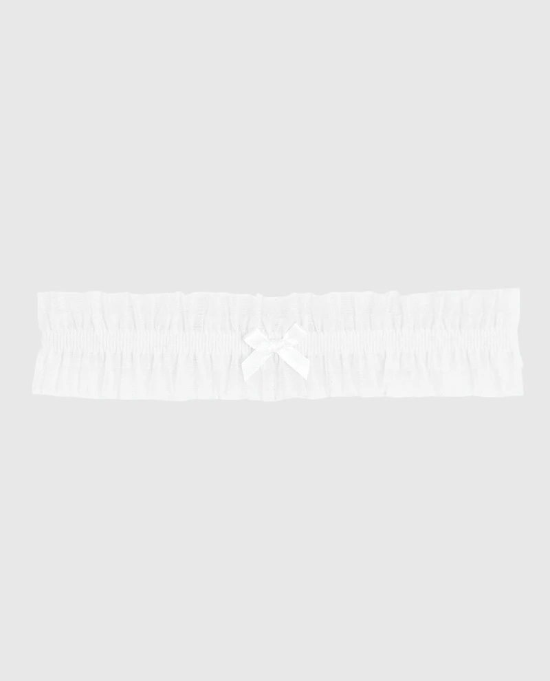Ruffle Thigh Garter in Ivory