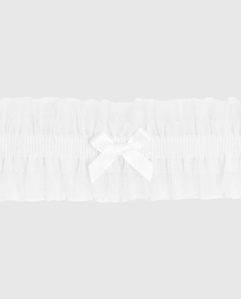 Ruffle Thigh Garter in Ivory