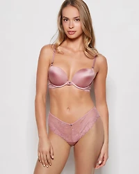 Culotte cheeky en dentelle violet diaphane
