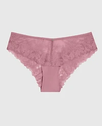 Culotte cheeky en dentelle violet diaphane