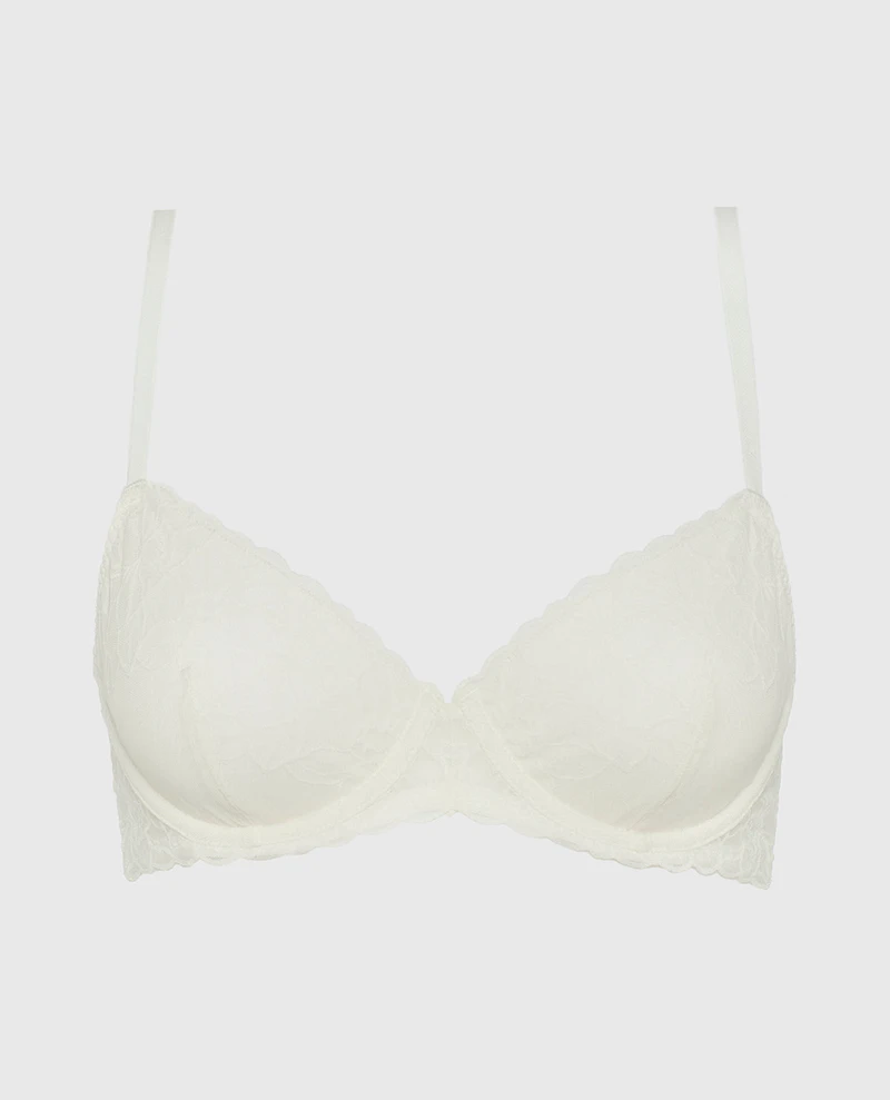 Unlined Lace Demi Bra Ivory