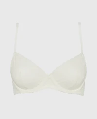 Unlined Lace Demi Bra Ivory