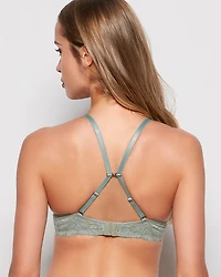 Soutien-gorge pigeonnant en dentelle douce sauge