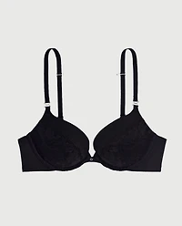 Lace Cup Push Up Bra Black