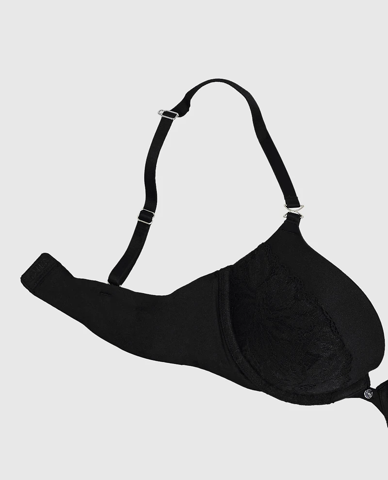 Lace Cup Push Up Bra Black