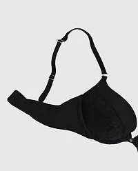Lace Cup Push Up Bra Black