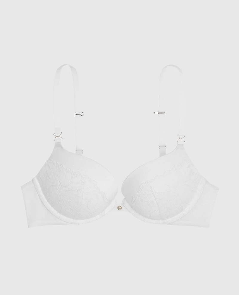 Lace Cup Push Up Bra Ivory