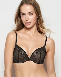 Lace Push Up Bra Black and Blush