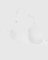 Lightly Lined Full Coverage Bra with Lace Ivory