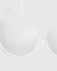 Lightly Lined Full Coverage Bra with Lace Ivory