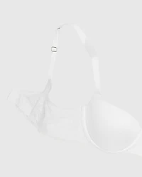 Lightly Lined Balconette Bra with Lace Ivory