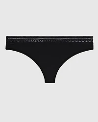 Thong Panty with Elemental Lace Black