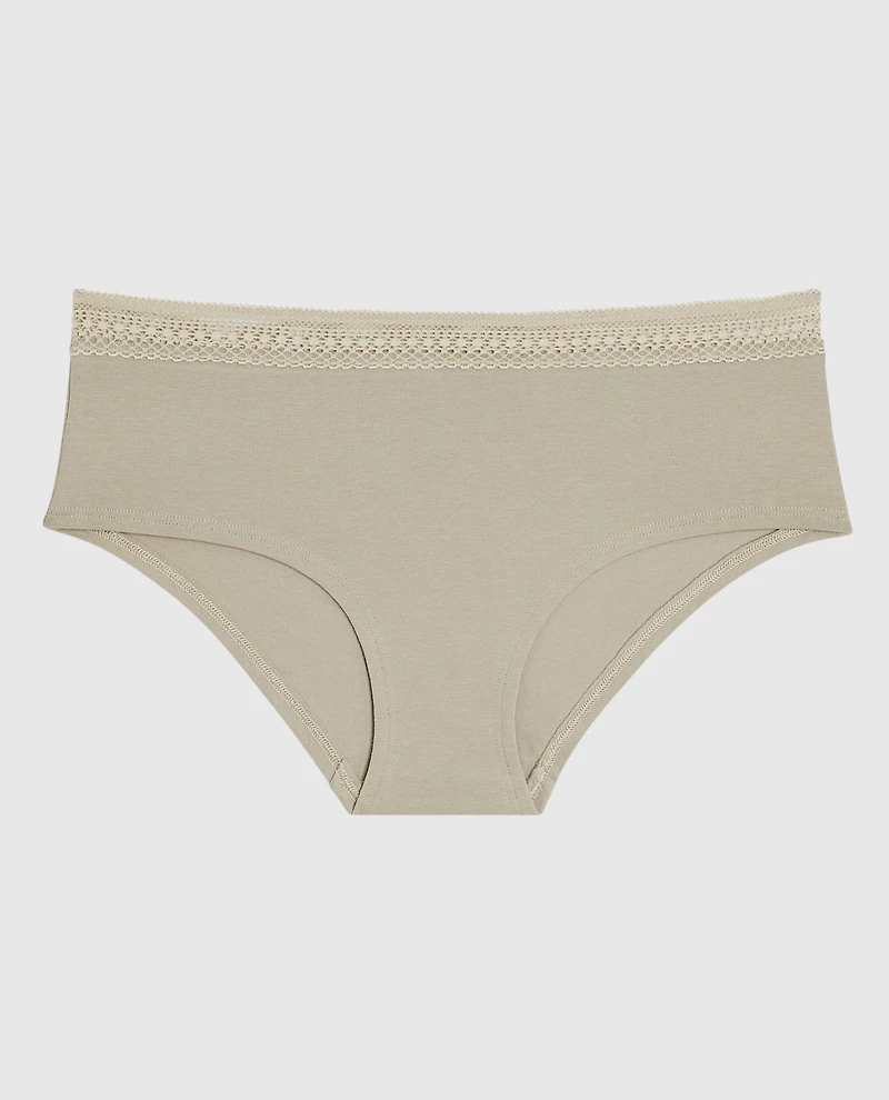 Hipster Panty with Elemental Lace Stone Grey