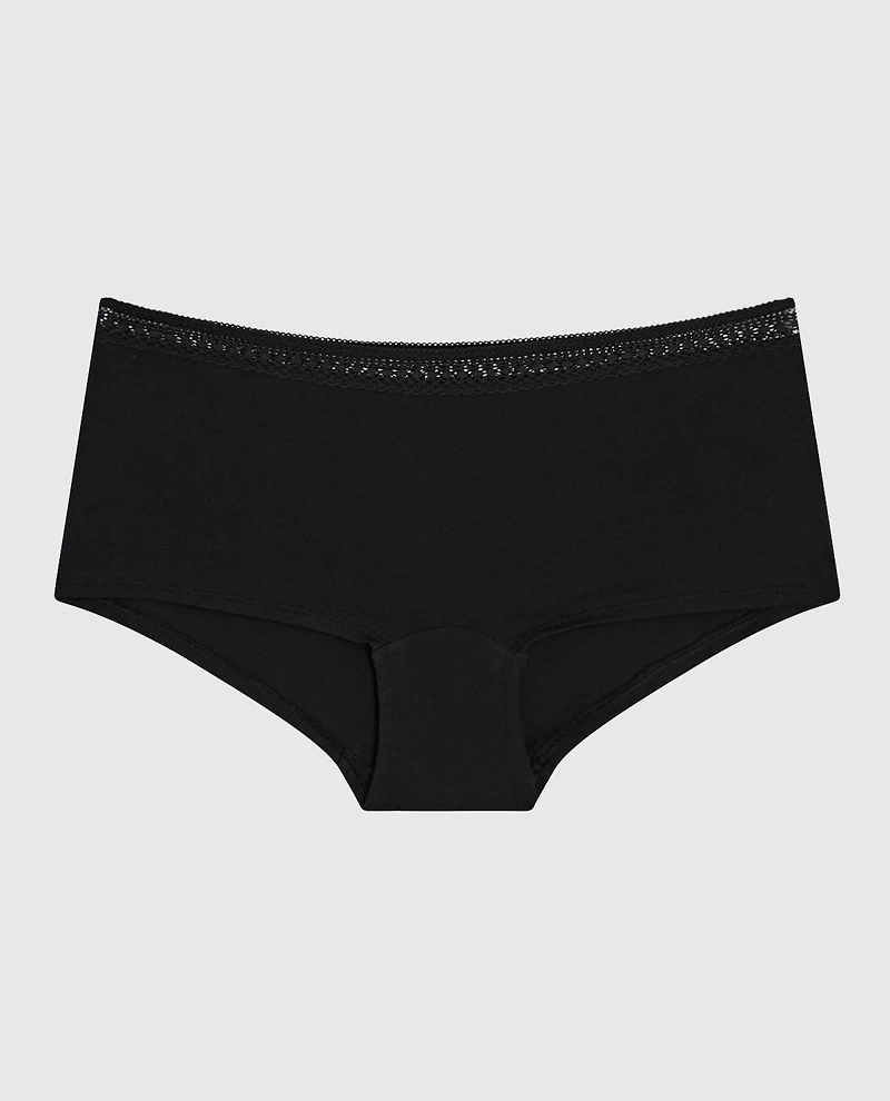 Culotte garçonne avec dentelle élémentaire noire